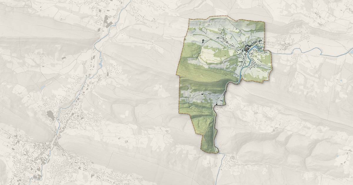 Portrait cartographique de La Bastide-sur-l'Hers : relief, eau, forêts, bâti et voies, calculés à partir des données de l'IGN