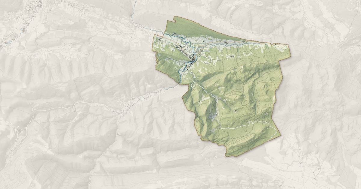 Portrait cartographique de Bélesta : relief, eau, forêts, bâti et voies, calculés à partir des données de l'IGN