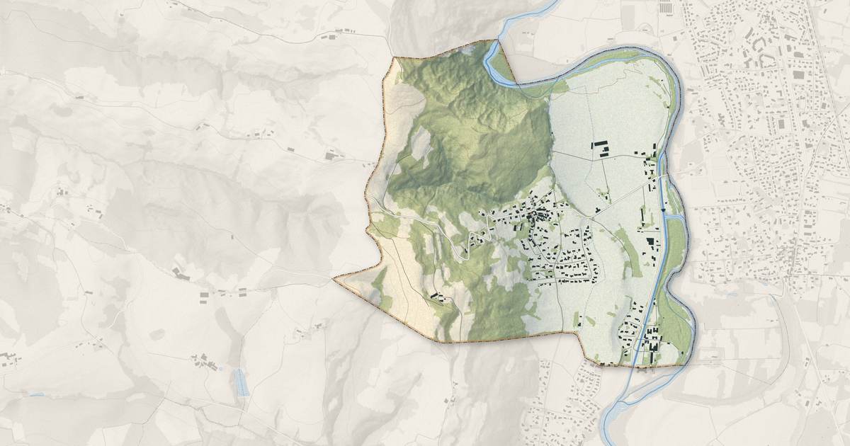 Portrait cartographique de Benagues : relief, eau, forêts, bâti et voies, calculés à partir des données de l'IGN
