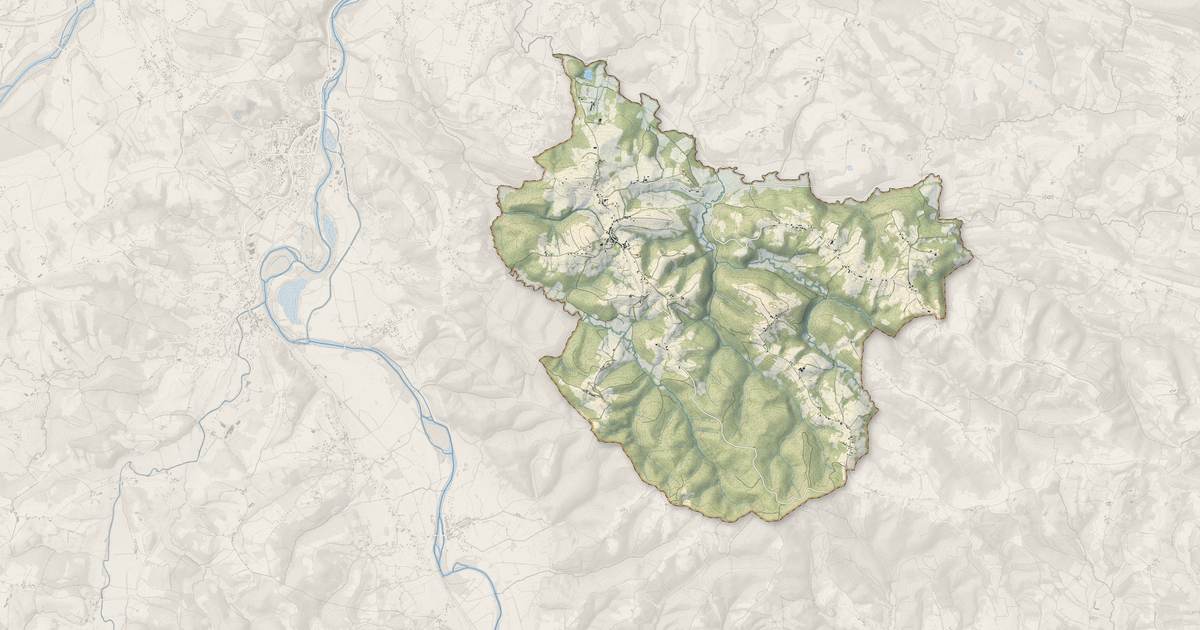 Portrait cartographique de Betchat : relief, eau, forêts, bâti et voies, calculés à partir des données de l'IGN