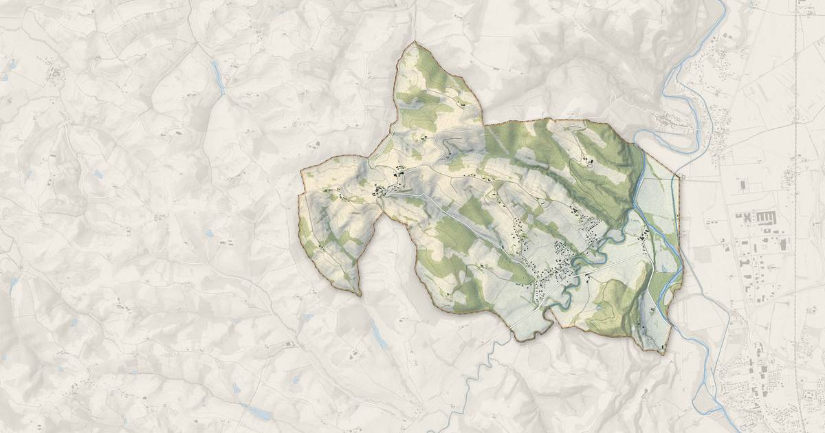 Portrait cartographique de Bézac : relief, eau, forêts, bâti et voies, calculés à partir des données de l'IGN