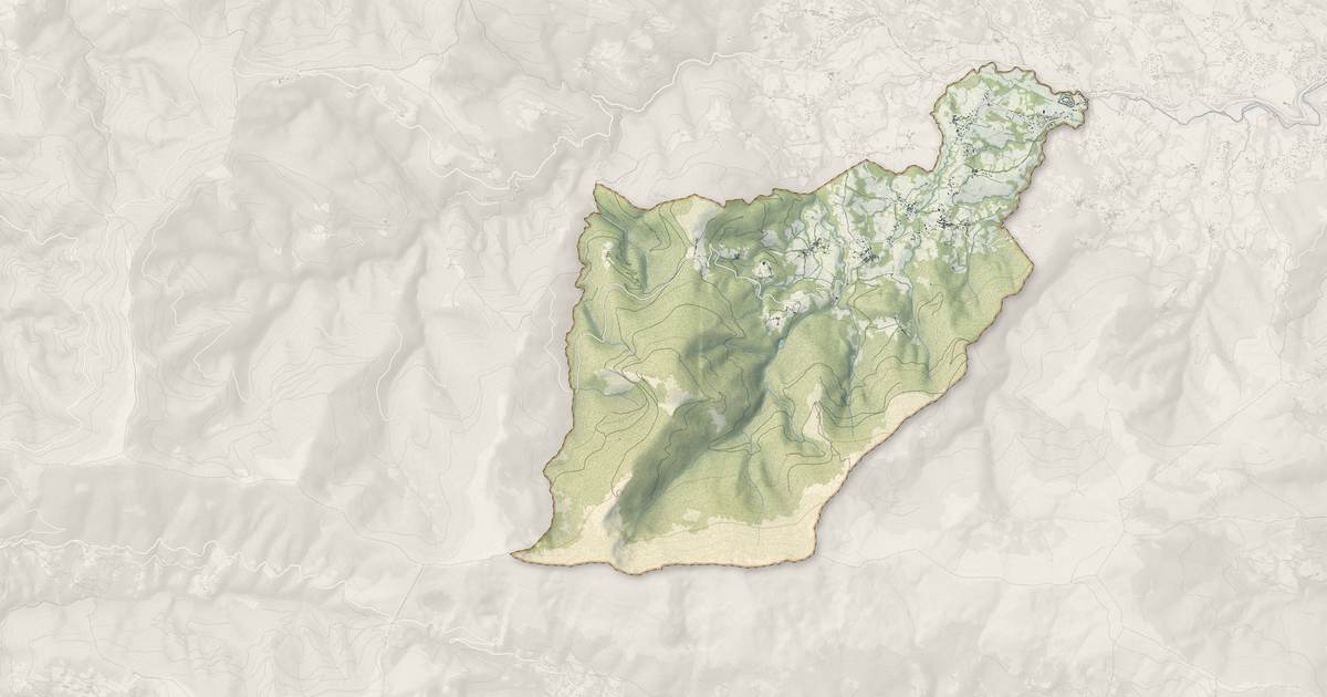Portrait cartographique de Brassac : relief, eau, forêts, bâti et voies, calculés à partir des données de l'IGN