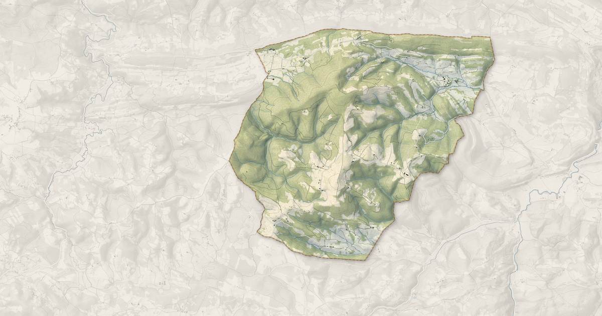Portrait cartographique de Camarade : relief, eau, forêts, bâti et voies, calculés à partir des données de l'IGN
