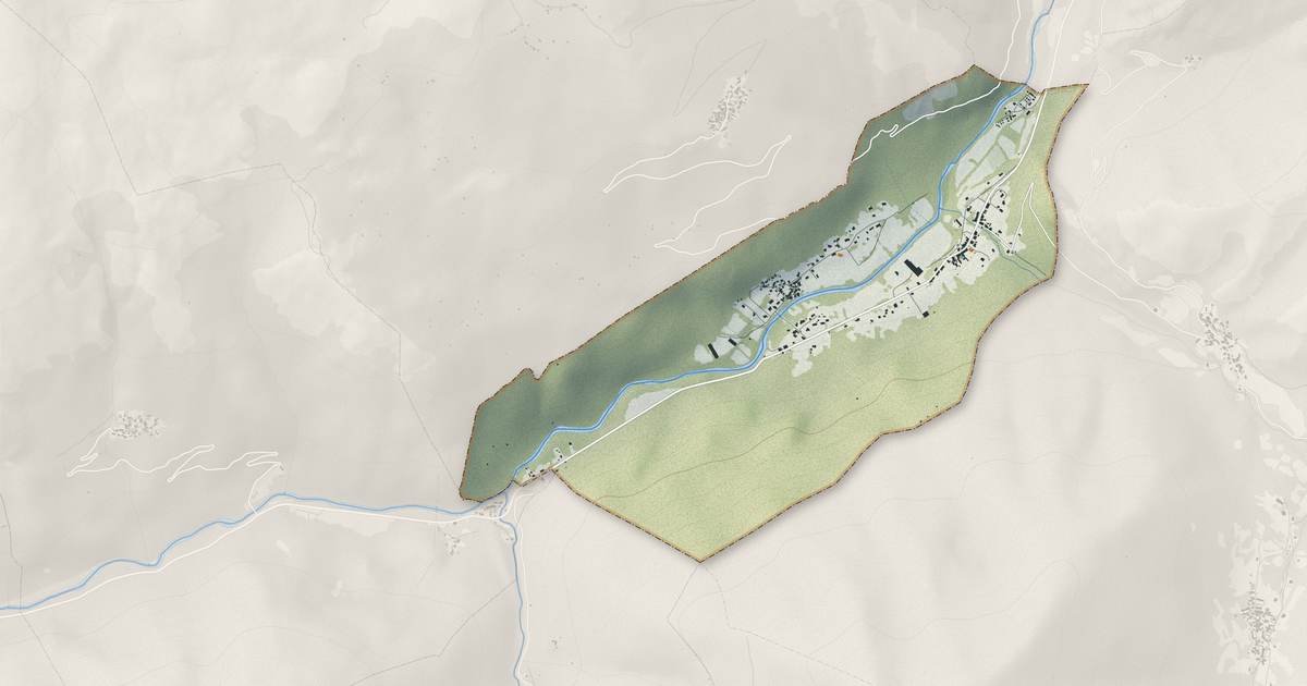 Portrait cartographique de Capoulet-et-Junac : relief, eau, forêts, bâti et voies, calculés à partir des données de l'IGN
