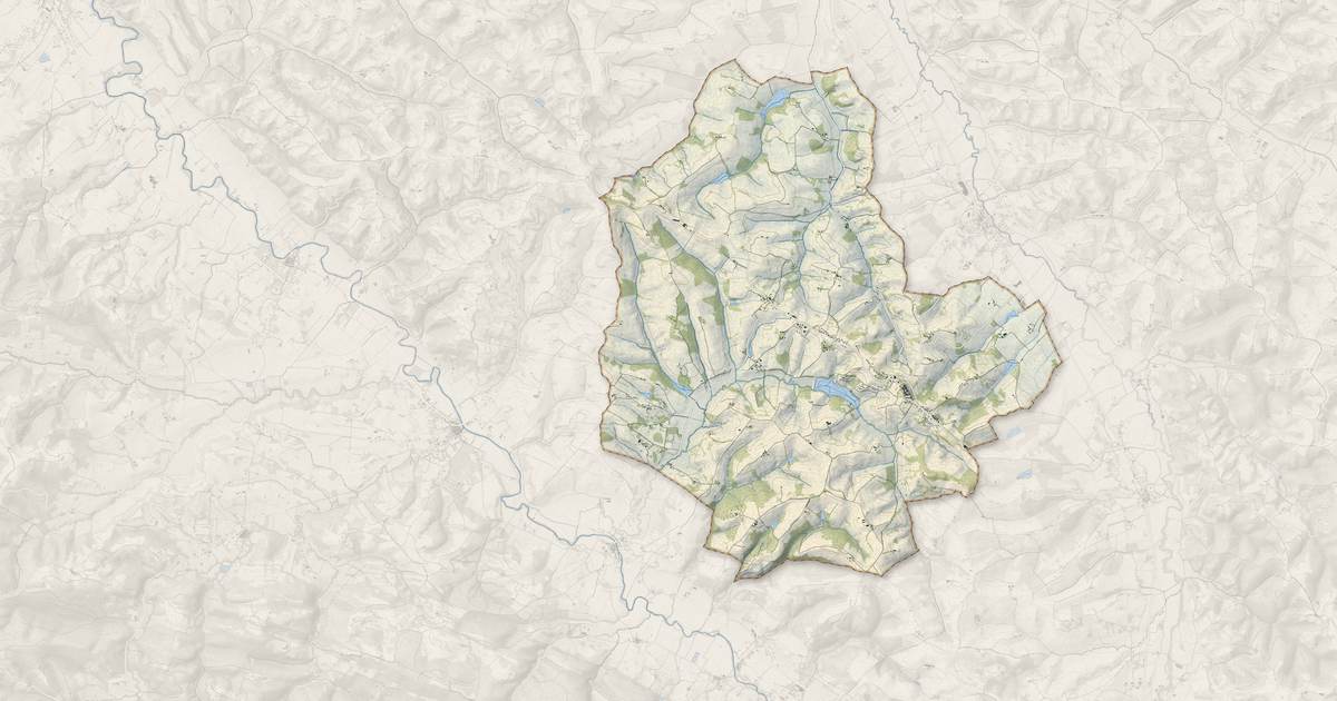 Portrait cartographique de Carla-Bayle : relief, eau, forêts, bâti et voies, calculés à partir des données de l'IGN
