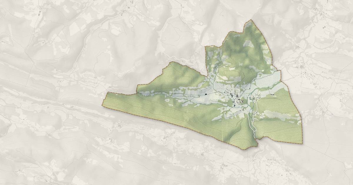 Portrait cartographique de Carla-de-Roquefort : relief, eau, forêts, bâti et voies, calculés à partir des données de l'IGN