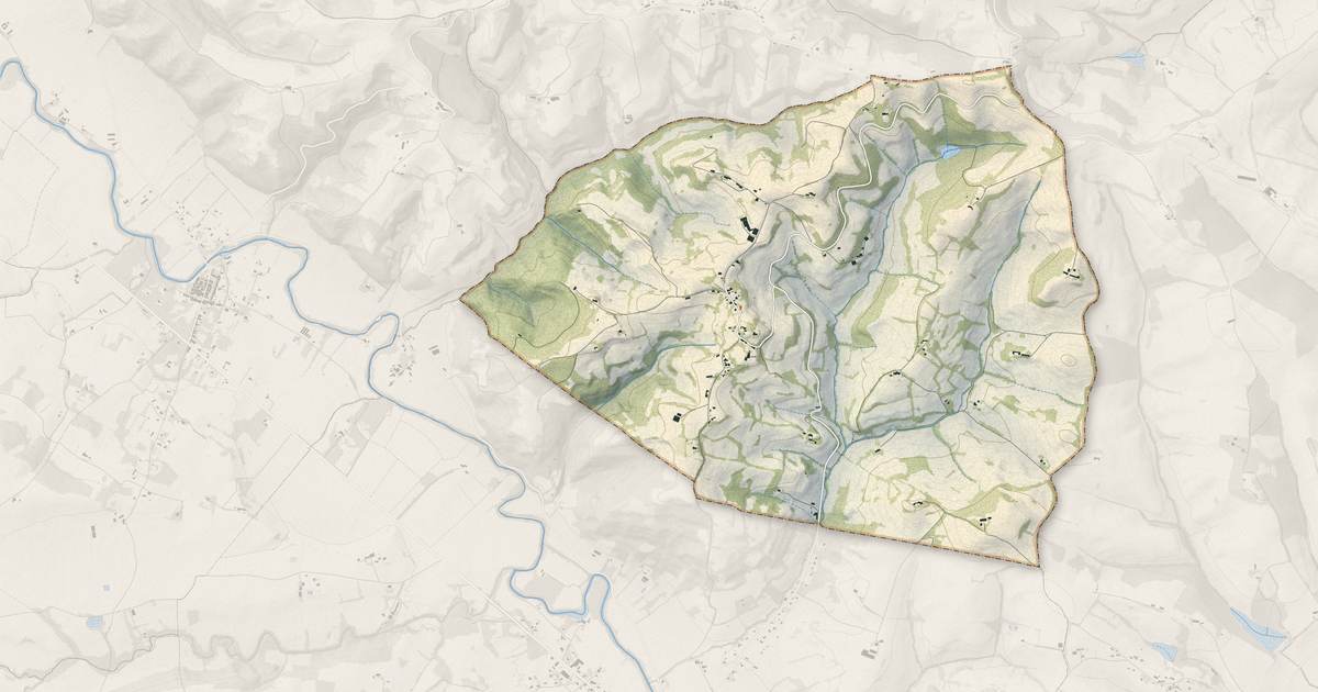 Portrait cartographique de Castex : relief, eau, forêts, bâti et voies, calculés à partir des données de l'IGN