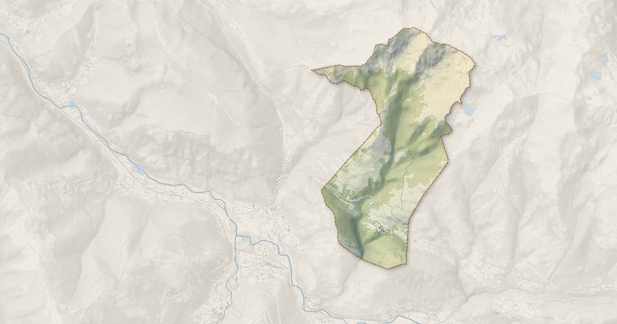 Portrait cartographique de Caychax-et-Senconac : relief, eau, forêts, bâti et voies, calculés à partir des données de l'IGN