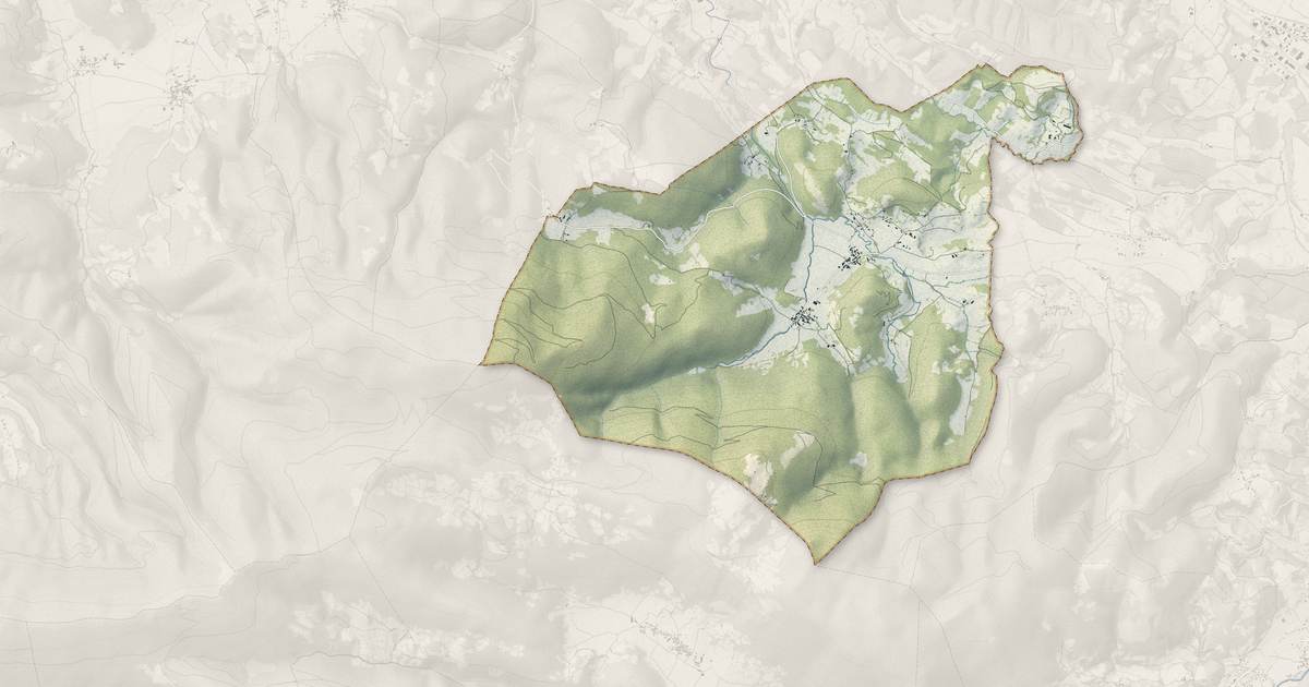 Portrait cartographique de Cazavet : relief, eau, forêts, bâti et voies, calculés à partir des données de l'IGN