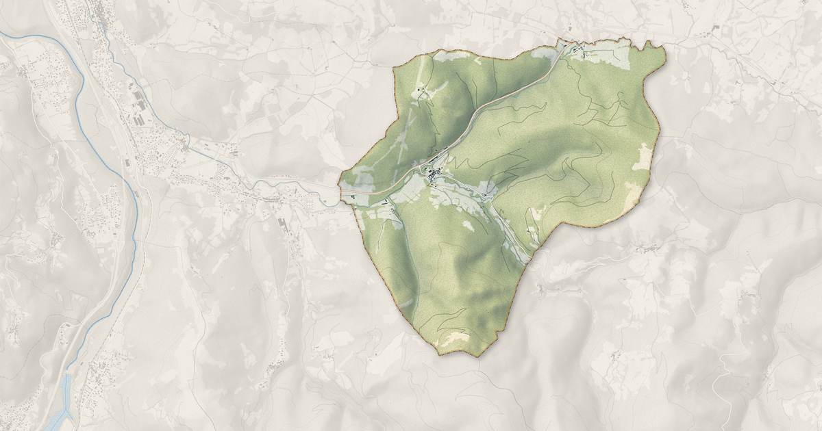 Portrait cartographique de Celles : relief, eau, forêts, bâti et voies, calculés à partir des données de l'IGN