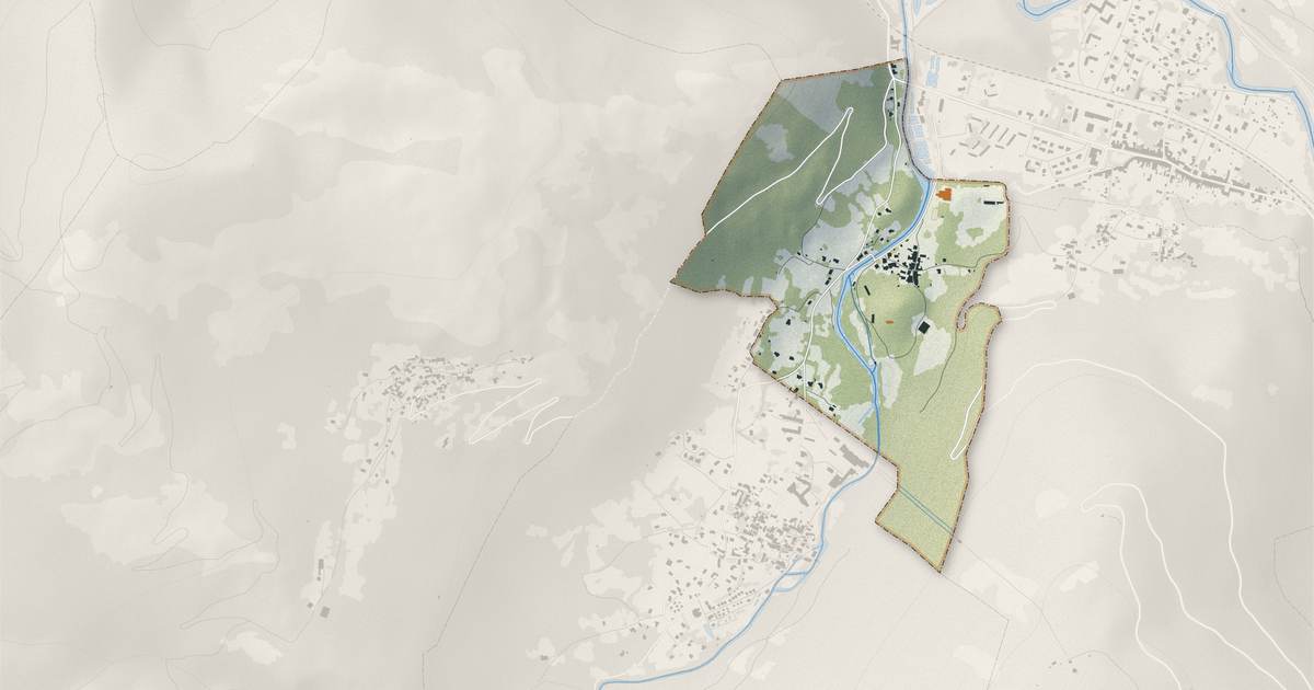 Portrait cartographique de Château-Verdun : relief, eau, forêts, bâti et voies, calculés à partir des données de l'IGN