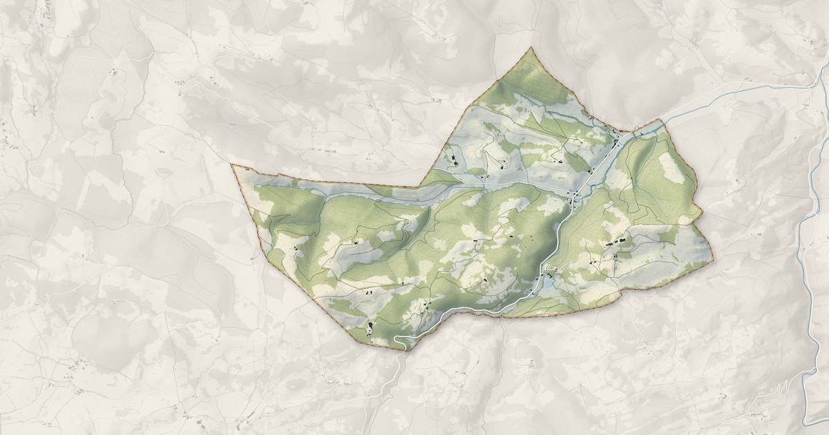Portrait cartographique de Clermont : relief, eau, forêts, bâti et voies, calculés à partir des données de l'IGN