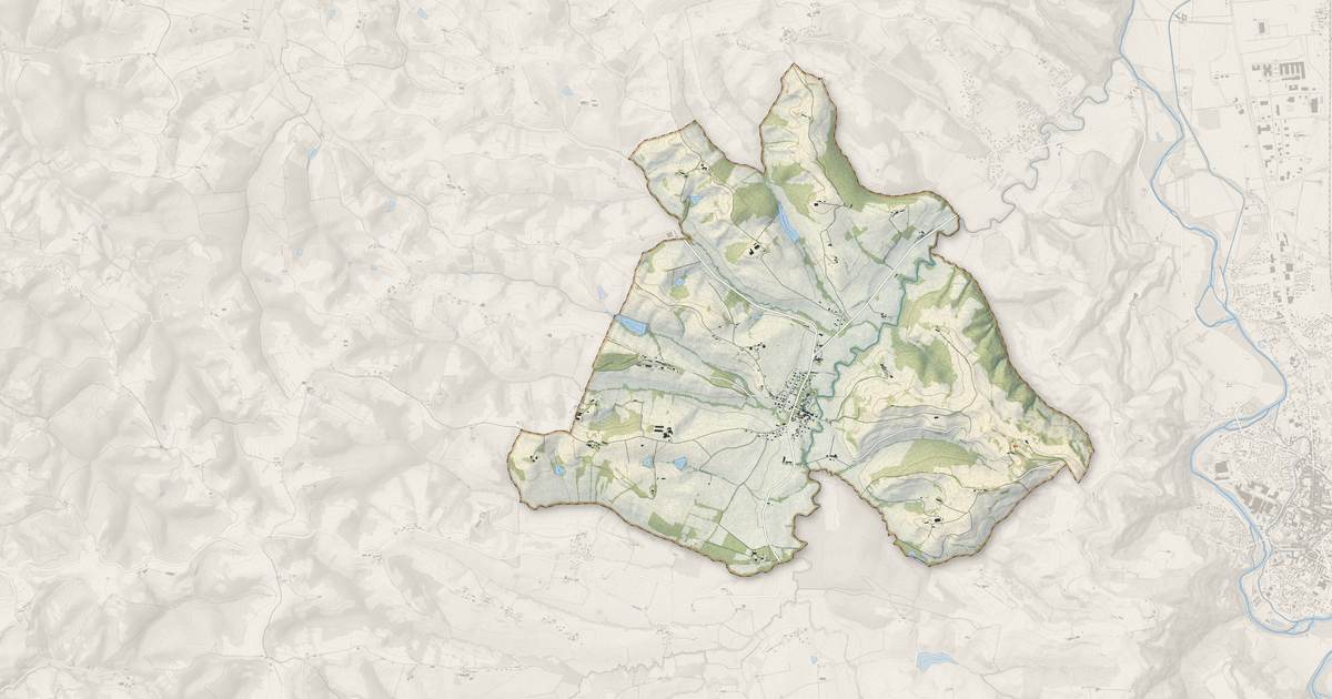 Portrait cartographique de Escosse : relief, eau, forêts, bâti et voies, calculés à partir des données de l'IGN