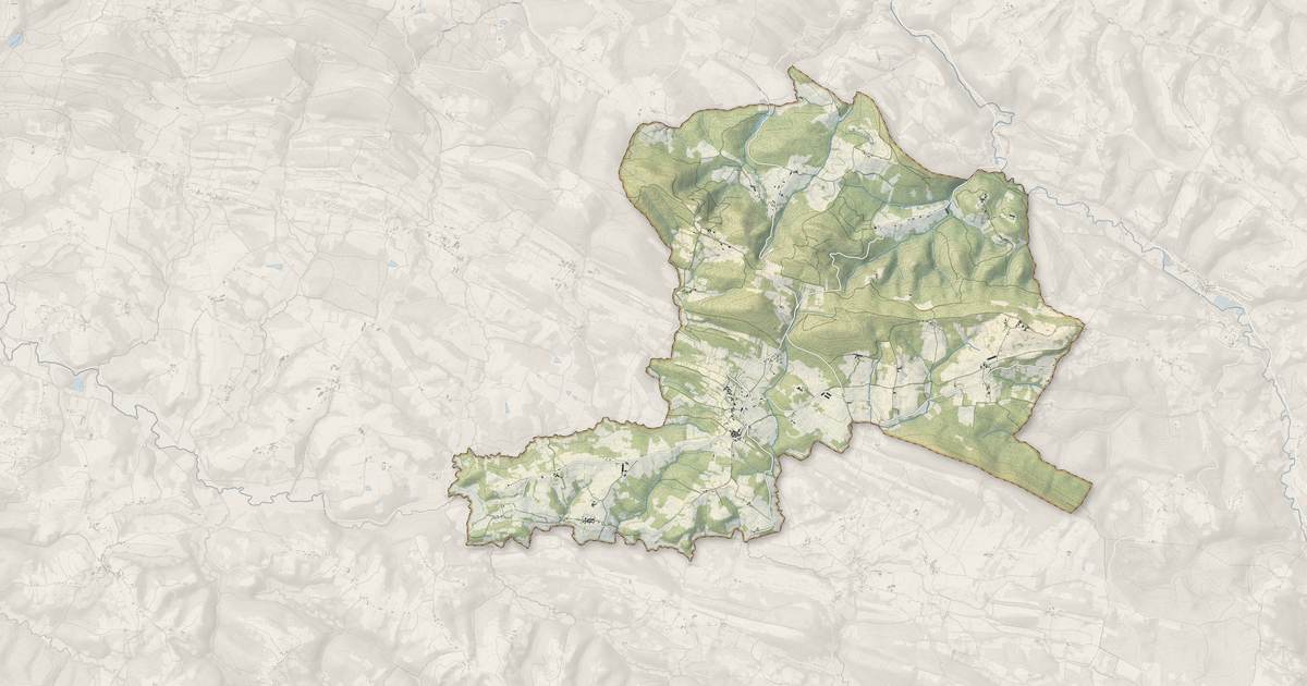 Portrait cartographique de Fabas : relief, eau, forêts, bâti et voies, calculés à partir des données de l'IGN