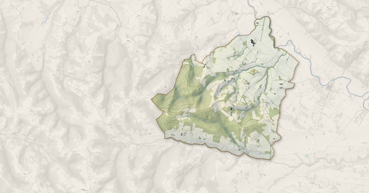 Portrait cartographique de Fornex : relief, eau, forêts, bâti et voies, calculés à partir des données de l'IGN