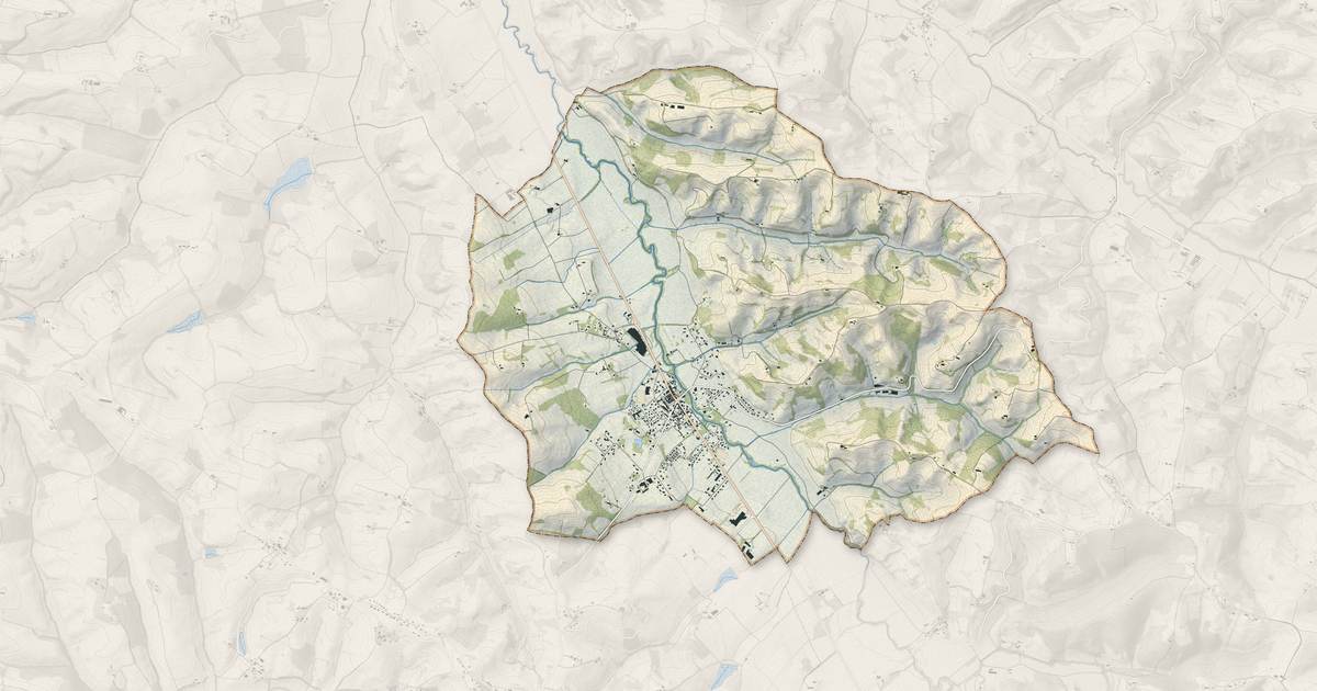 Portrait cartographique de Le Fossat : relief, eau, forêts, bâti et voies, calculés à partir des données de l'IGN