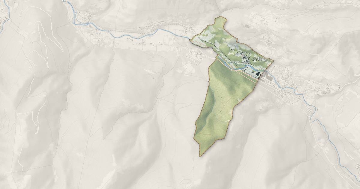 Portrait cartographique de Garanou : relief, eau, forêts, bâti et voies, calculés à partir des données de l'IGN