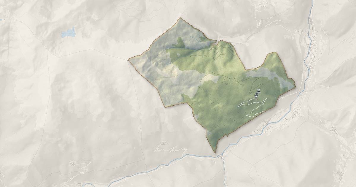 Portrait cartographique de Lapège : relief, eau, forêts, bâti et voies, calculés à partir des données de l'IGN