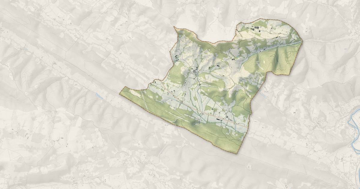 Portrait cartographique de Loubens : relief, eau, forêts, bâti et voies, calculés à partir des données de l'IGN