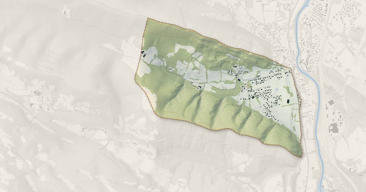 Portrait cartographique de Loubières : relief, eau, forêts, bâti et voies, calculés à partir des données de l'IGN