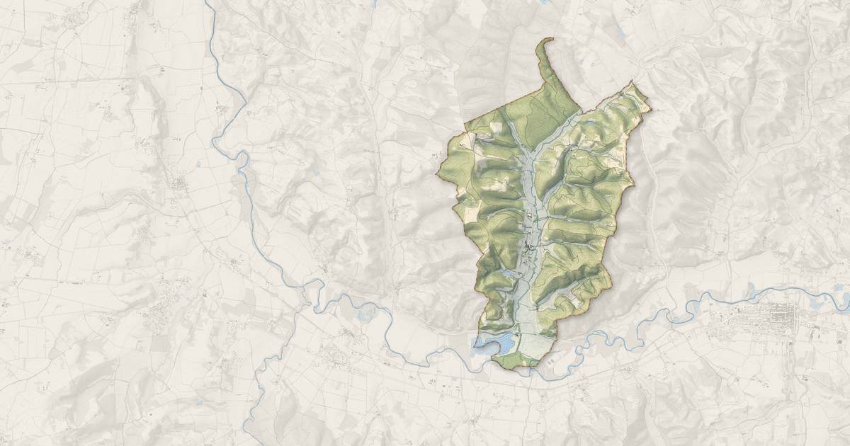Portrait cartographique de Manses : relief, eau, forêts, bâti et voies, calculés à partir des données de l'IGN