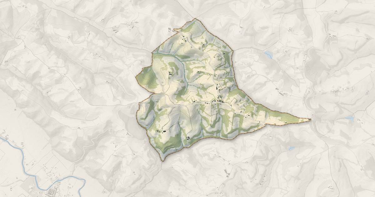 Portrait cartographique de Méras : relief, eau, forêts, bâti et voies, calculés à partir des données de l'IGN