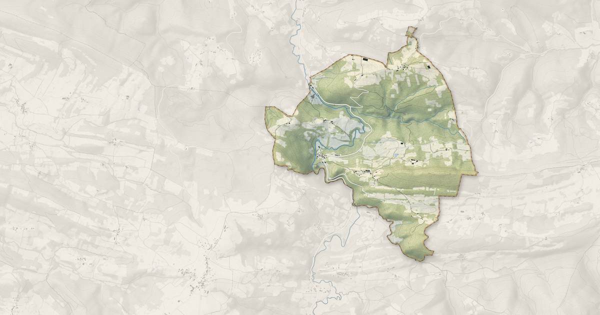 Portrait cartographique de Mérigon : relief, eau, forêts, bâti et voies, calculés à partir des données de l'IGN