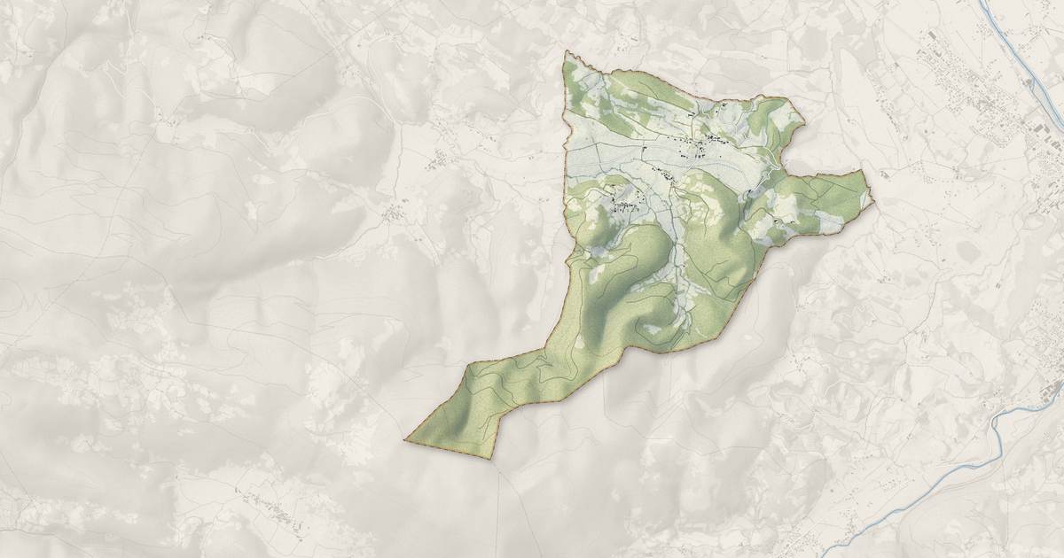 Portrait cartographique de Montgauch : relief, eau, forêts, bâti et voies, calculés à partir des données de l'IGN
