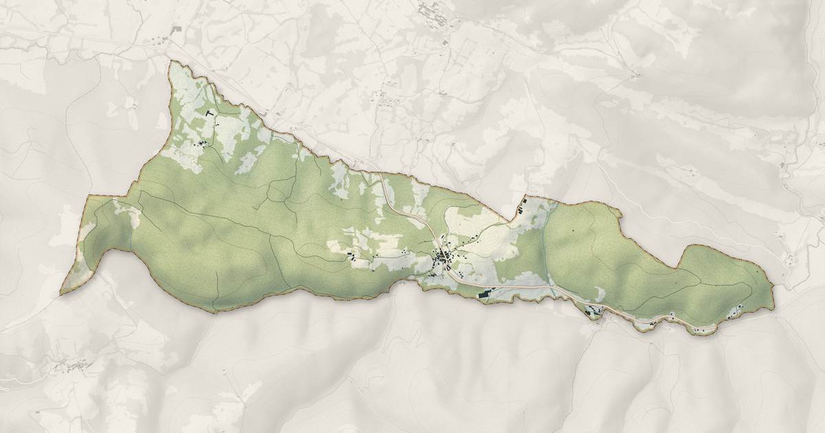 Portrait cartographique de Nalzen : relief, eau, forêts, bâti et voies, calculés à partir des données de l'IGN