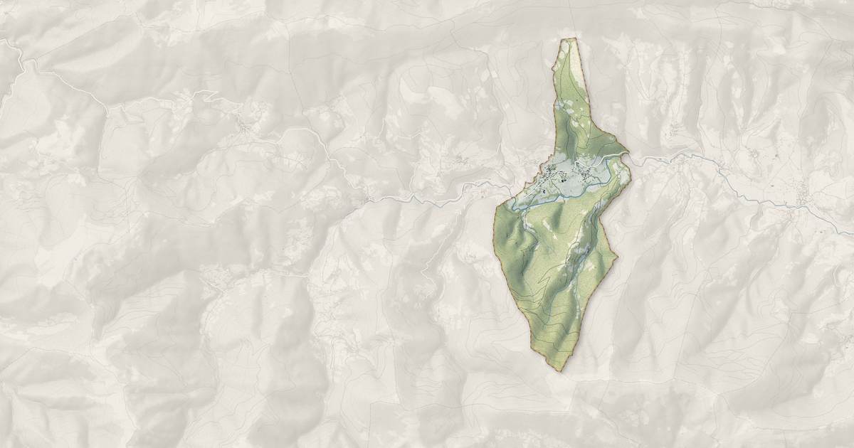 Portrait cartographique de Orgibet : relief, eau, forêts, bâti et voies, calculés à partir des données de l'IGN