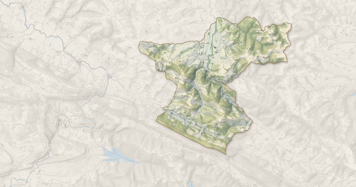 Portrait cartographique de Pailhès : relief, eau, forêts, bâti et voies, calculés à partir des données de l'IGN