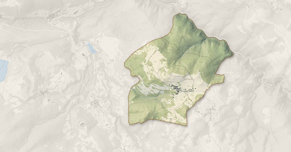 Portrait cartographique de Le Puch : relief, eau, forêts, bâti et voies, calculés à partir des données de l'IGN