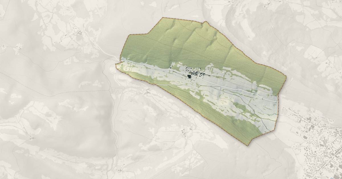 Portrait cartographique de Raissac : relief, eau, forêts, bâti et voies, calculés à partir des données de l'IGN