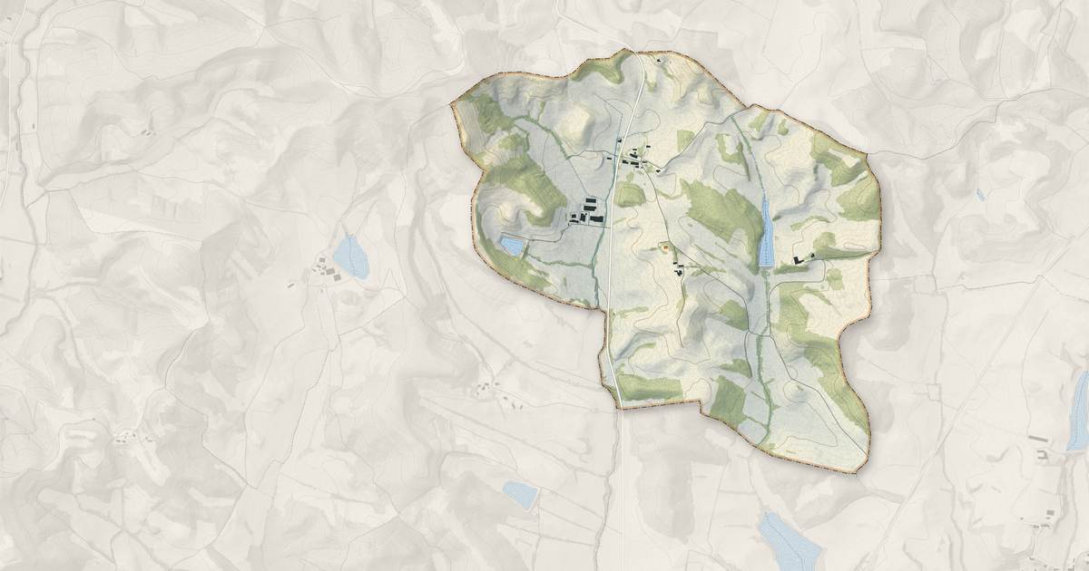 Portrait cartographique de Sainte-Foi : relief, eau, forêts, bâti et voies, calculés à partir des données de l'IGN