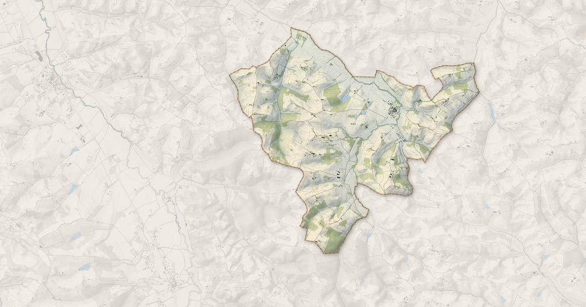 Portrait cartographique de Saint-Martin-d'Oydes : relief, eau, forêts, bâti et voies, calculés à partir des données de l'IGN