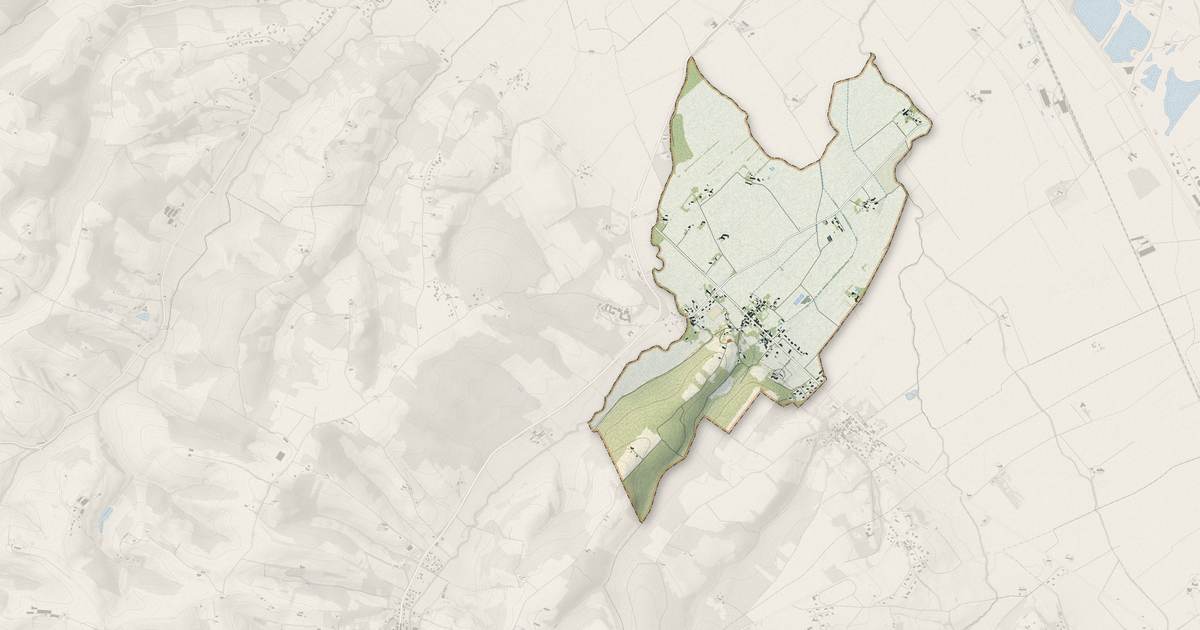 Portrait cartographique de Saint-Quirc : relief, eau, forêts, bâti et voies, calculés à partir des données de l'IGN