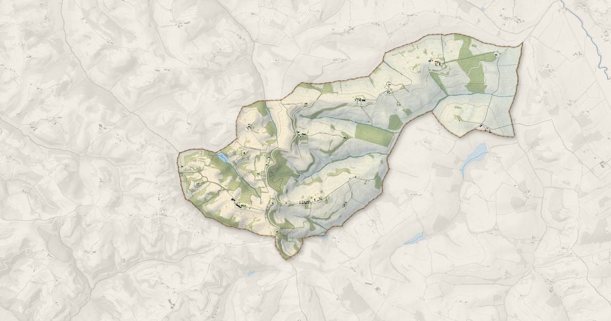 Portrait cartographique de Sieuras : relief, eau, forêts, bâti et voies, calculés à partir des données de l'IGN