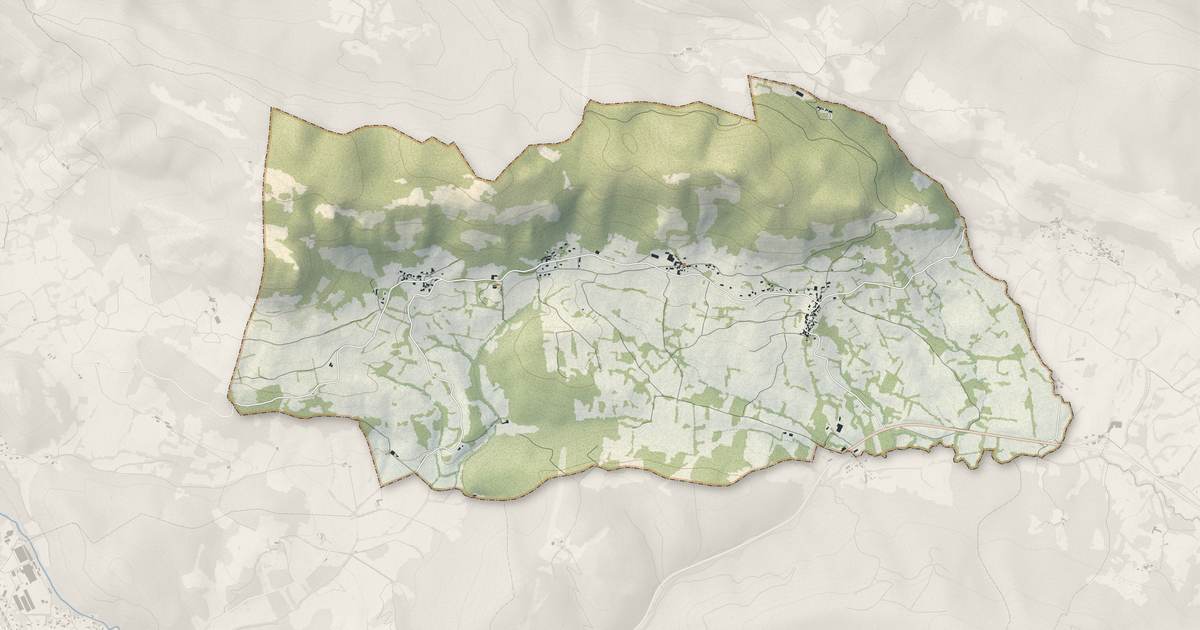 Portrait cartographique de Soula : relief, eau, forêts, bâti et voies, calculés à partir des données de l'IGN