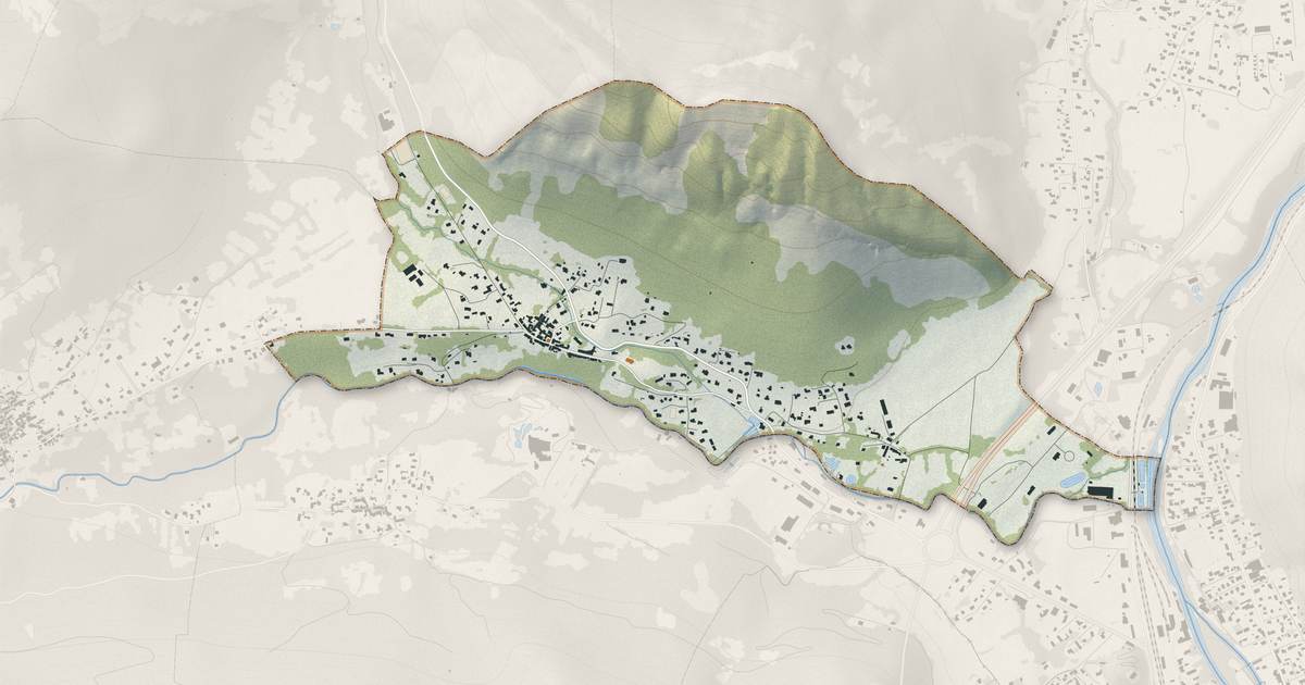 Portrait cartographique de Surba : relief, eau, forêts, bâti et voies, calculés à partir des données de l'IGN