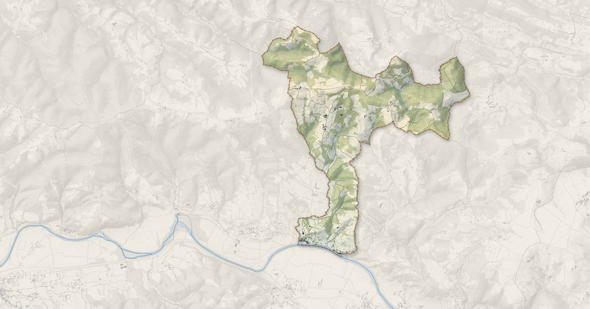 Portrait cartographique de Taurignan-Castet : relief, eau, forêts, bâti et voies, calculés à partir des données de l'IGN