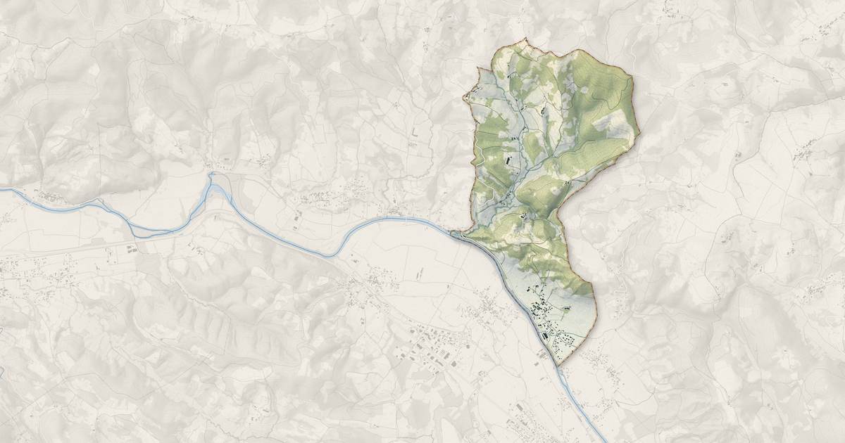 Portrait cartographique de Taurignan-Vieux : relief, eau, forêts, bâti et voies, calculés à partir des données de l'IGN