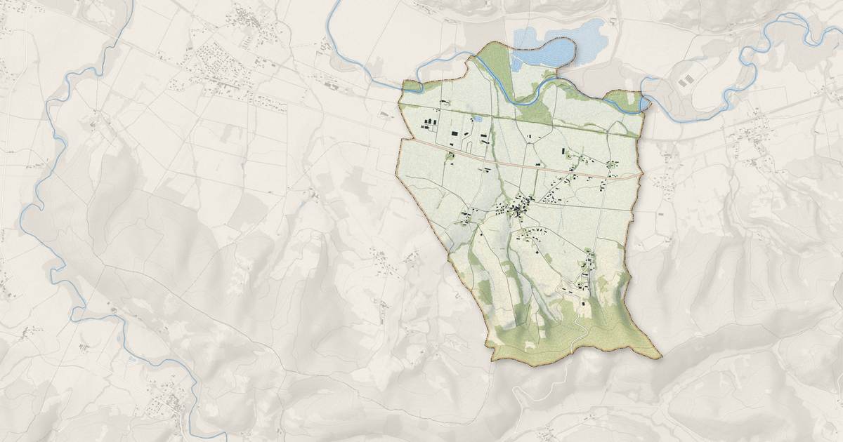 Portrait cartographique de Tourtrol : relief, eau, forêts, bâti et voies, calculés à partir des données de l'IGN