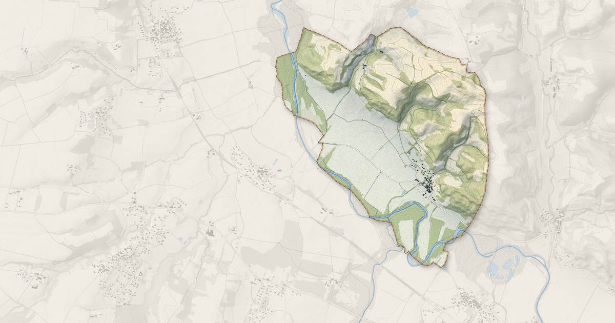 Portrait cartographique de Vals : relief, eau, forêts, bâti et voies, calculés à partir des données de l'IGN