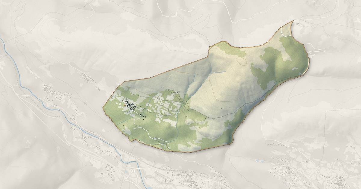 Portrait cartographique de Vaychis : relief, eau, forêts, bâti et voies, calculés à partir des données de l'IGN