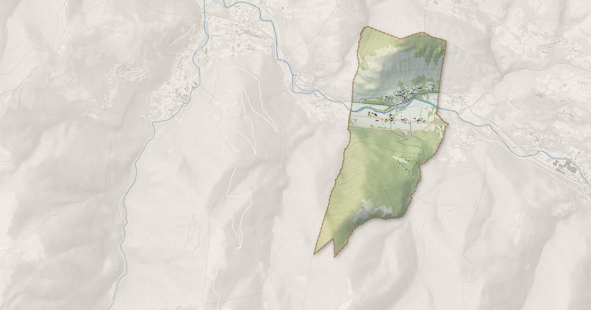 Portrait cartographique de Vèbre : relief, eau, forêts, bâti et voies, calculés à partir des données de l'IGN