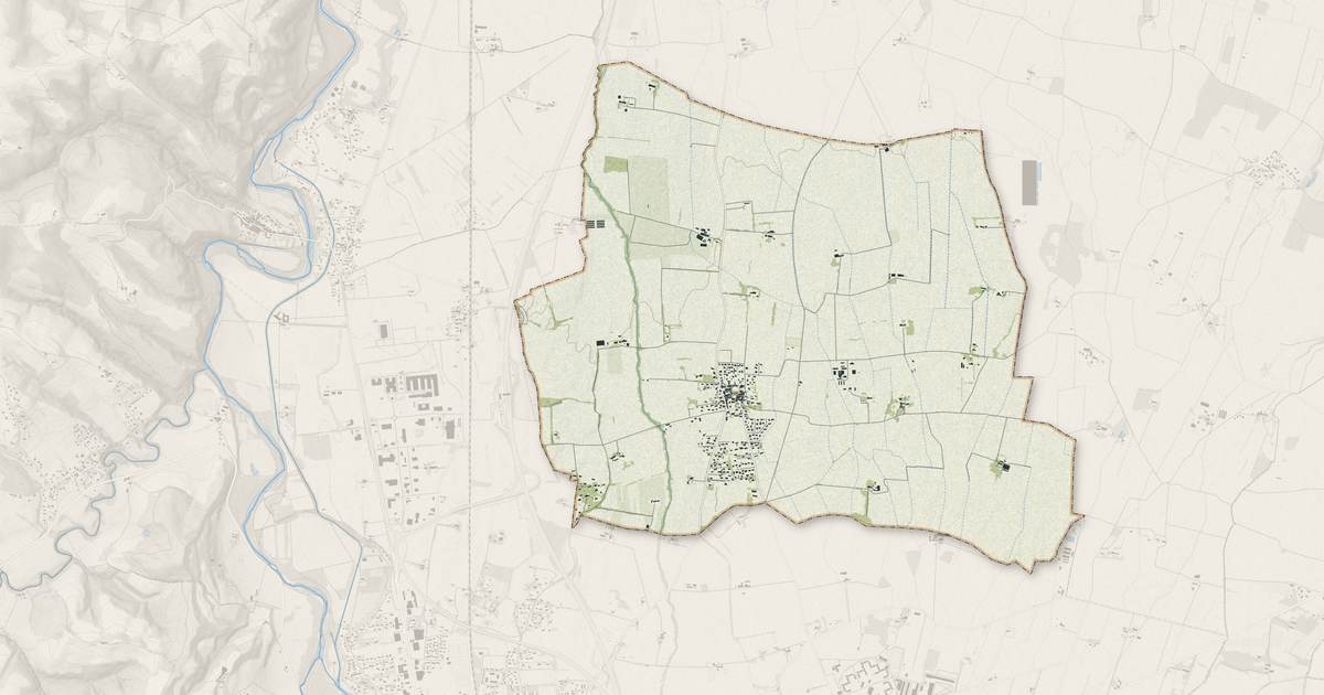 Portrait cartographique de Villeneuve-du-Paréage : relief, eau, forêts, bâti et voies, calculés à partir des données de l'IGN