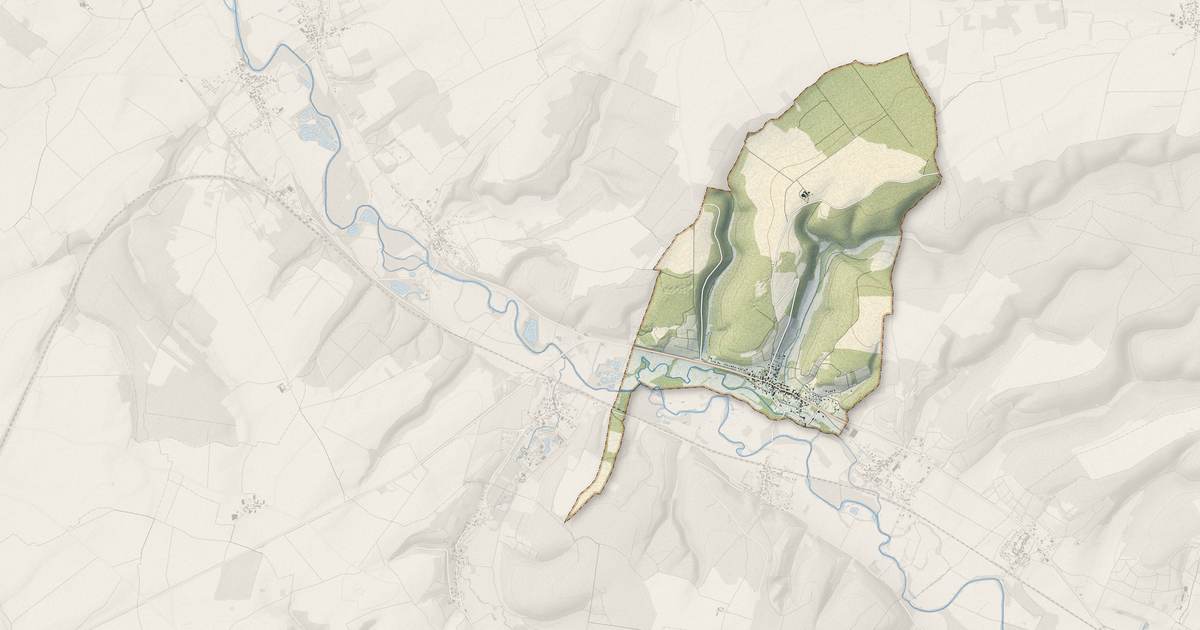 Portrait cartographique de Arsonval : relief, eau, forêts, bâti et voies, calculés à partir des données de l'IGN