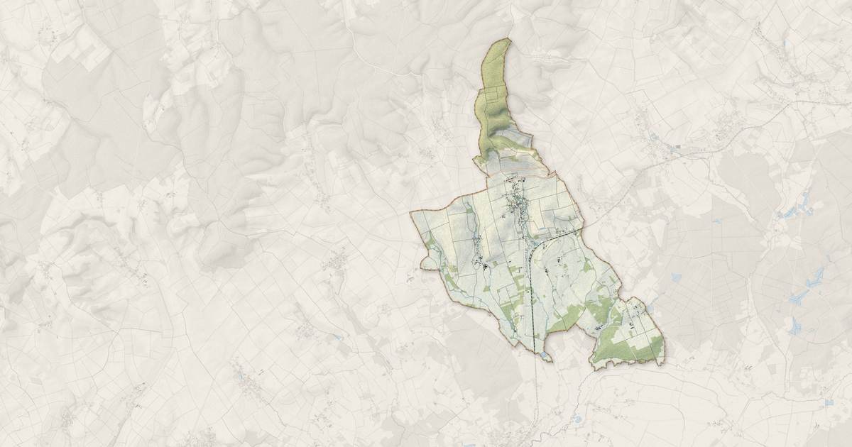 Portrait cartographique de Auxon : relief, eau, forêts, bâti et voies, calculés à partir des données de l'IGN