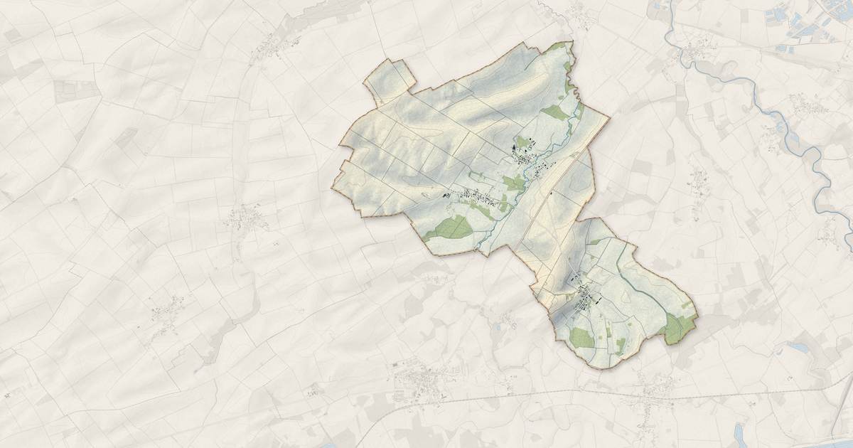 Portrait cartographique de Val-d'Auzon : relief, eau, forêts, bâti et voies, calculés à partir des données de l'IGN