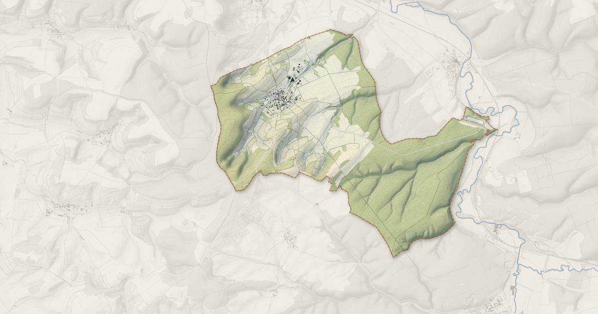 Portrait cartographique de Baroville : relief, eau, forêts, bâti et voies, calculés à partir des données de l'IGN
